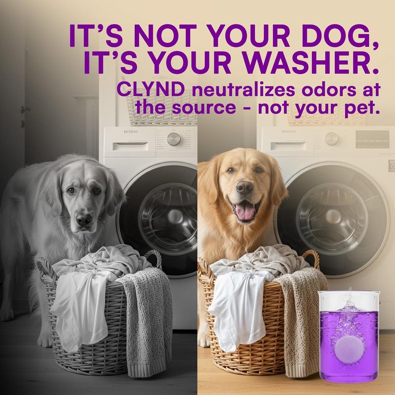 CLYND Washing Machine Cleaner Tablets 24 Pack for HE Front Load, Top Load Washing Machine Cleaning Tablets Descaler and Deodorizer, Formulated for Pet Owners, 1 Year Supply Laundry Washer Cleaner - Image 2